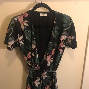 Aritzia Babaton Wallace Floral Wrap Dress